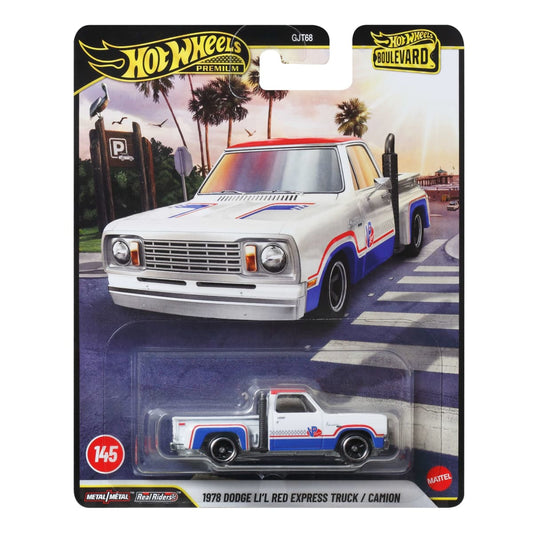 Hot Wheels Premium Boulevard 1978 Dodge Li'l Red Express Truck in packaging