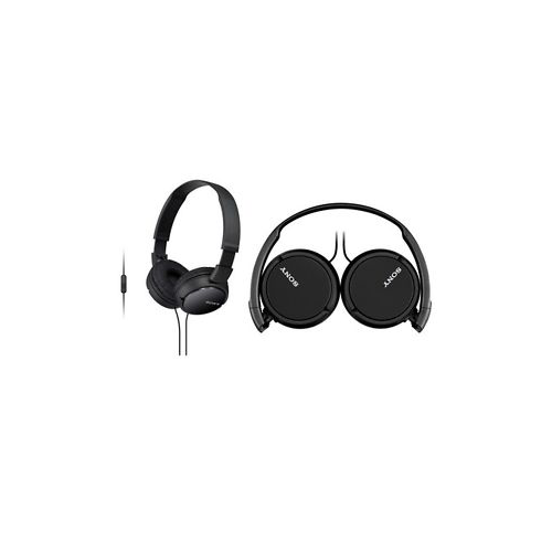 Sony MDR-ZX110APBC Black Foldable On-Ear Headphones with Microphone