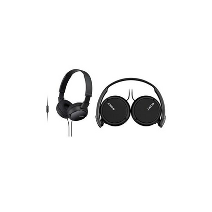 Sony MDR-ZX110APBC Black Foldable On-Ear Headphones with Microphone