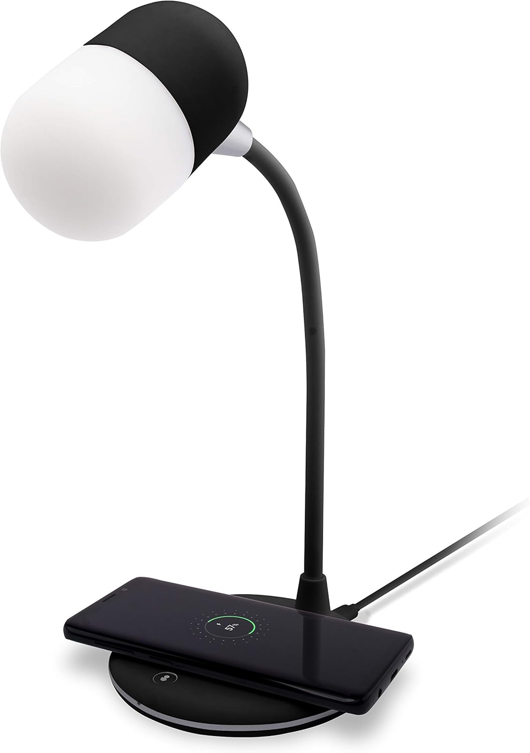 Groov-E LED Lamp With Wireless Charger & Speaker Black