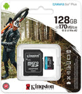 Kingston Canvas Go UHS-I CL10 R: 170MB/s W:90MB/s 128GB Micro SDXC Memory Card