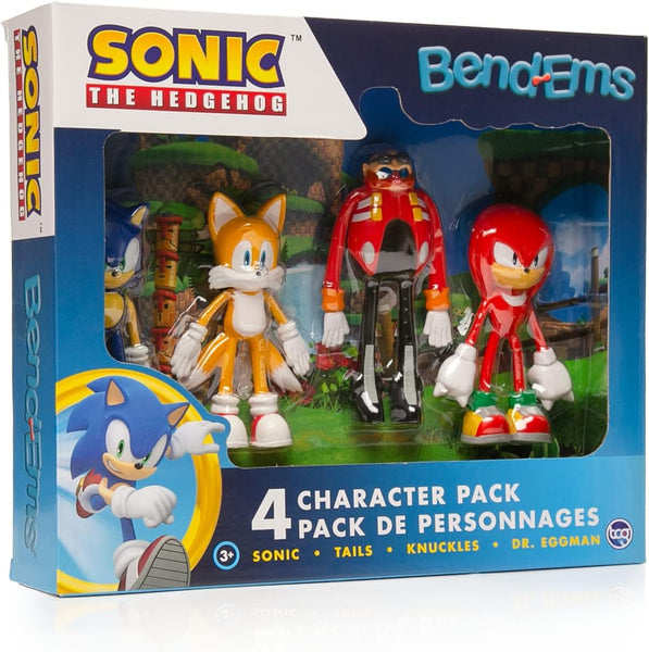 Sonic The Hedgehog Bend-Ems 4-Character Pack Action Figures