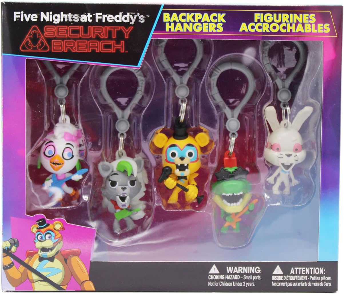 Five Nights at Freddy's: Security Breach - Backpack Hangers S1 Collector's Box 5-Pack