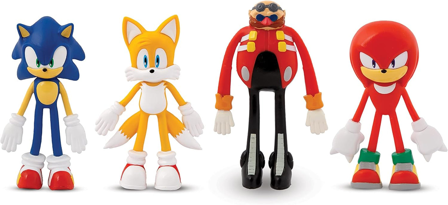 Sonic The Hedgehog Bend-Ems 4-Character Pack Action Figures
