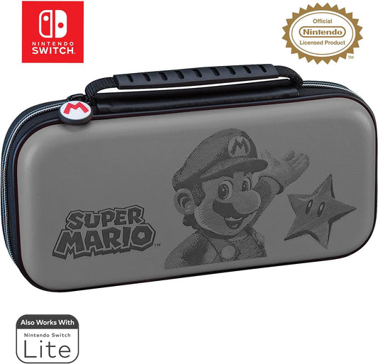 Nintendo Switch Super Mario - Protective Deluxe Travel Case - Deboss Grey