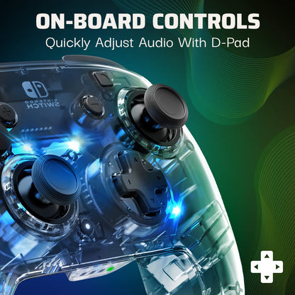 PDP Gaming Afterglow Wireless Nintendo Switch Pro Controller: Prismatic RGB LED Lighting