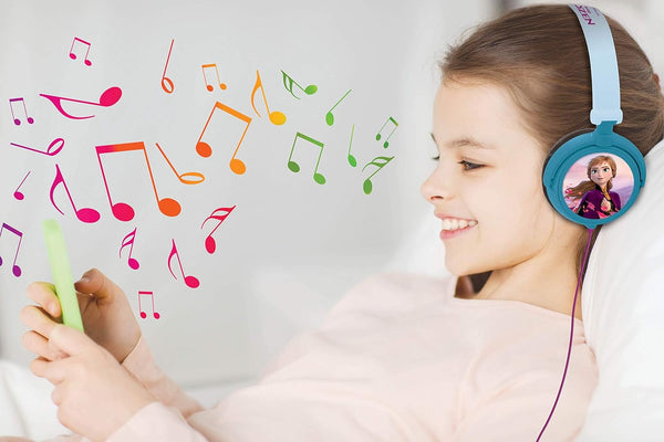 Lexibook Disney Frozen Elsa Stereo Headphone, kids safe, foldable and adjustable, blue/black, HP010FZ