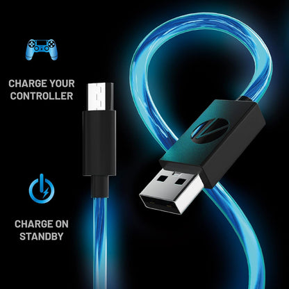 PS4 Light Up Charge Cables Twin Pack