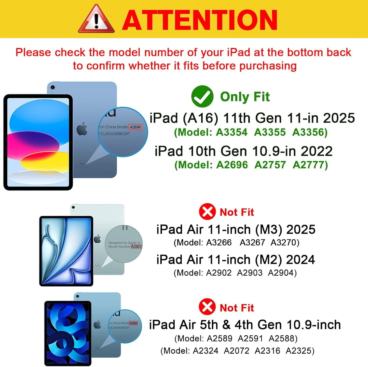 ProCase Navy Blue iPad A16 11th Generation 11 Inch 2025/ iPad 10th Generation 10.9 Inch 2022 Case