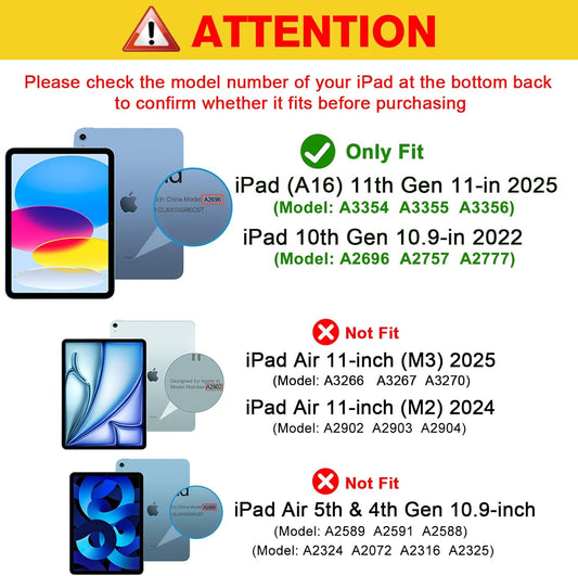 ProCase Navy Blue iPad A16 11th Generation 11 Inch 2025/ iPad 10th Generation 10.9 Inch 2022 Case