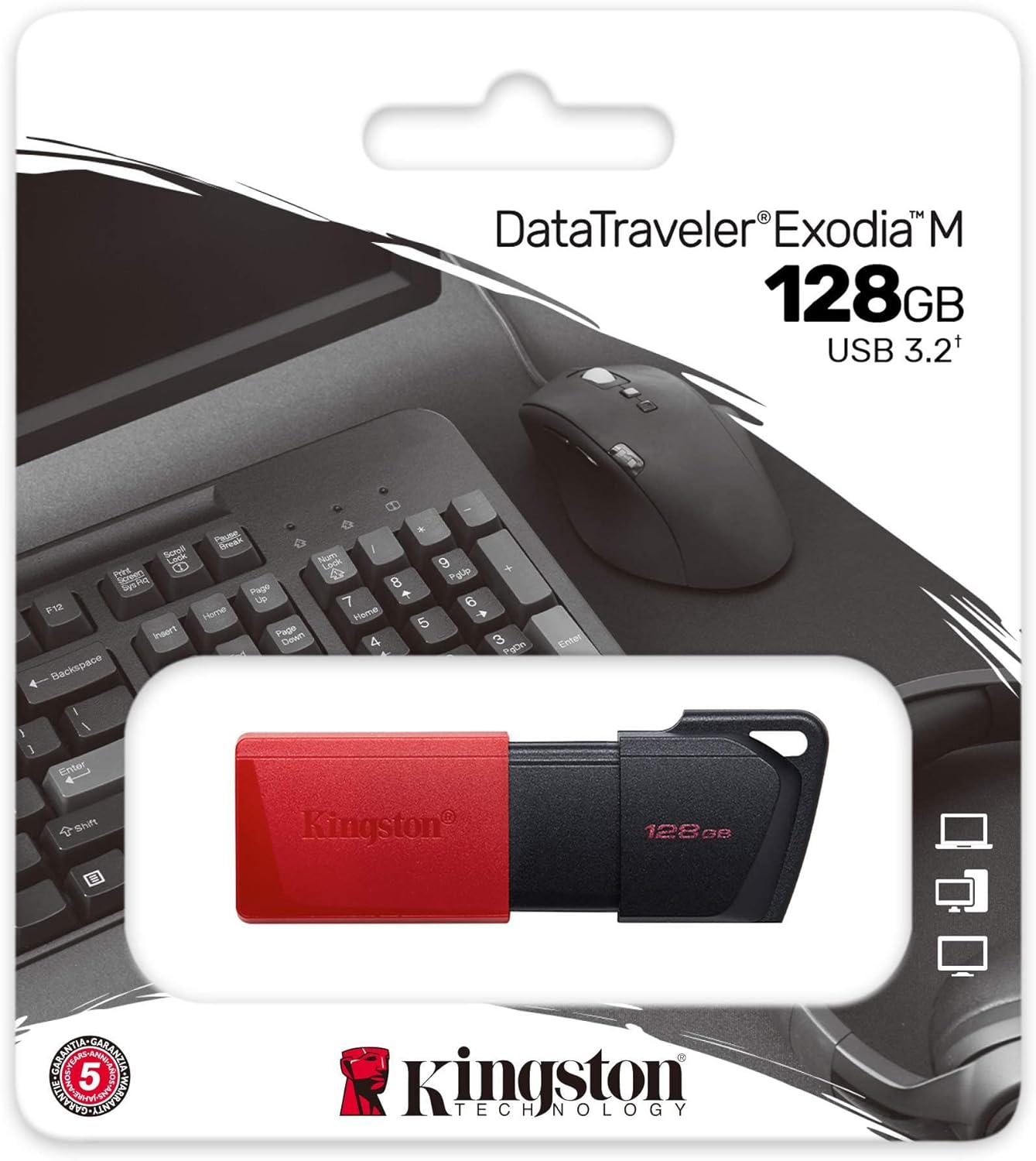 Kingston USB 3.2 Flash Drive 128GB Datatraveler DTXM Red