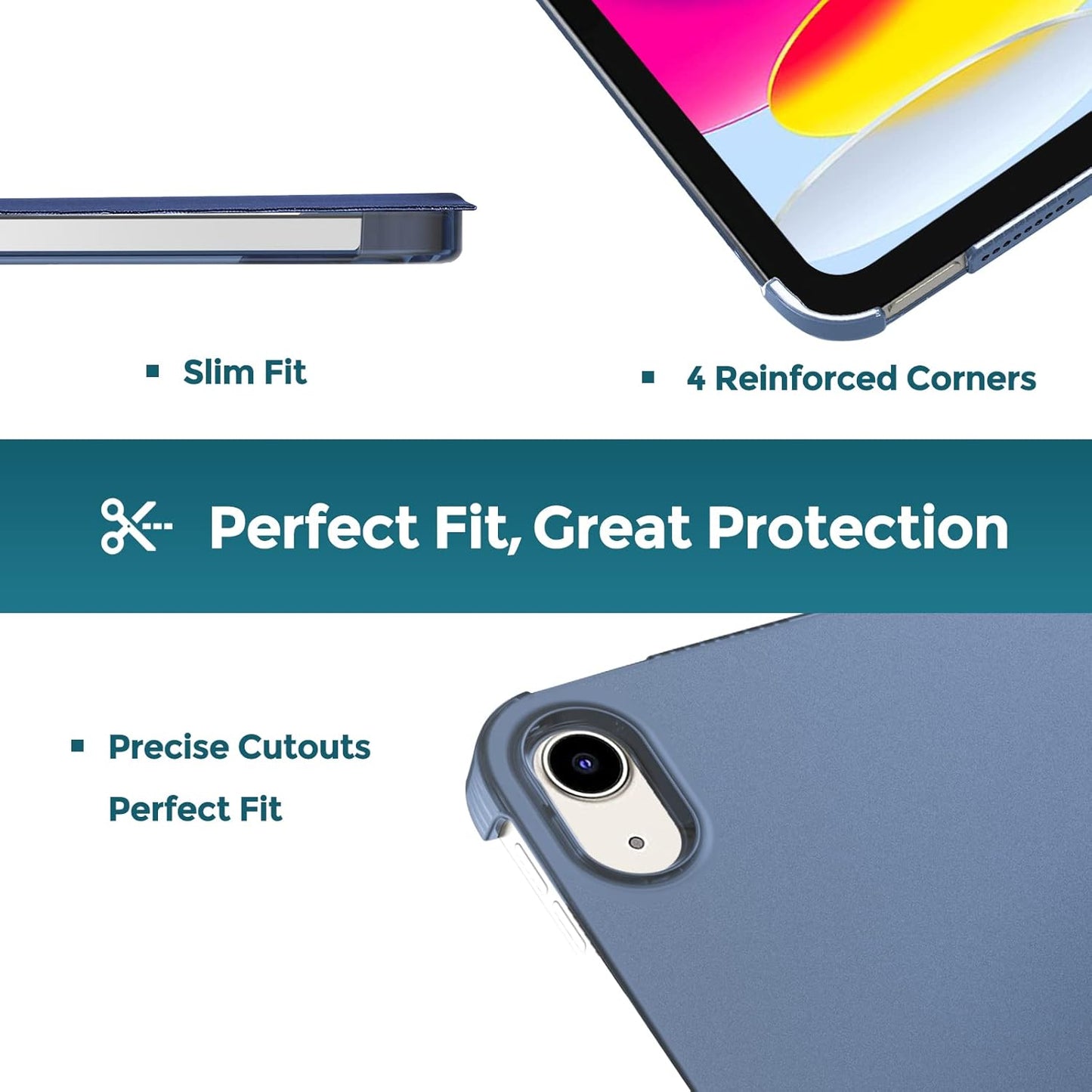 ProCase Navy Blue iPad A16 11th Generation 11 Inch 2025/ iPad 10th Generation 10.9 Inch 2022 Case