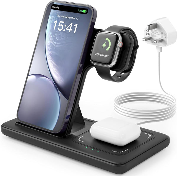 Power X 3 in 1 Apple Wireless Charger (Black)