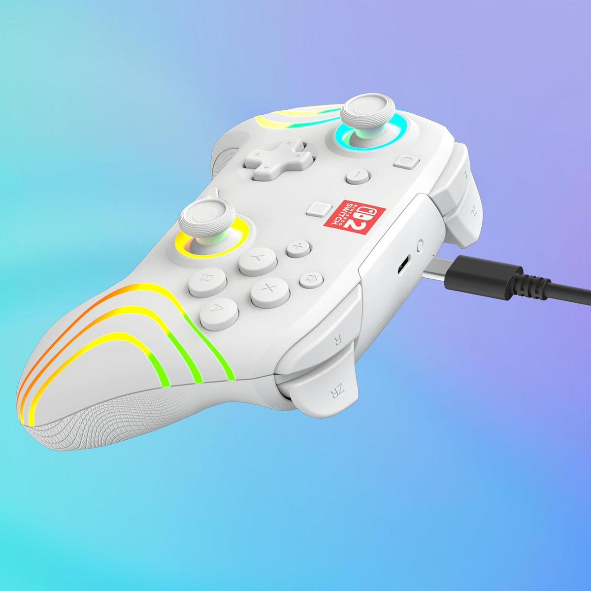 Afterglow Wave Wireless RGB Controller - White (Nintendo Switch 2)