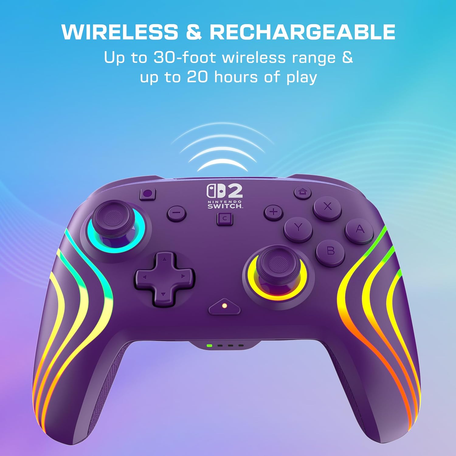 PDP Afterglow Wave Wireless Controller - Purple (Nintendo Switch 2)