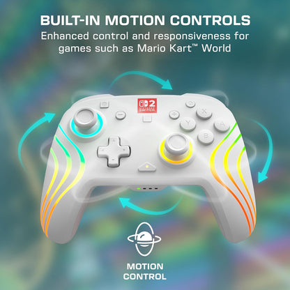 Afterglow Wave Wireless RGB Controller - White (Nintendo Switch 2)