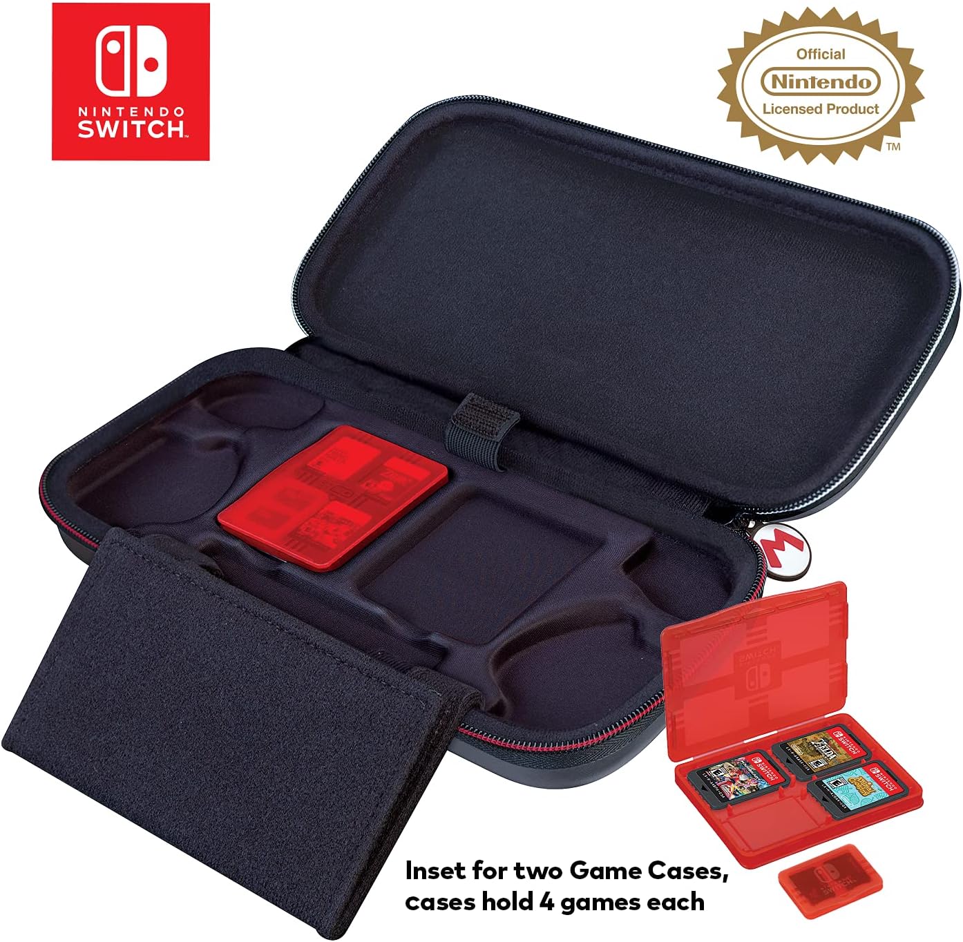 Nintendo Switch Super Mario - Protective Deluxe Travel Case - Deboss Grey