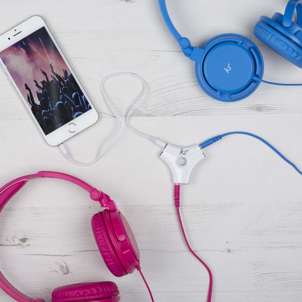 Kitsound Cable AUX Splitter Five-Up White