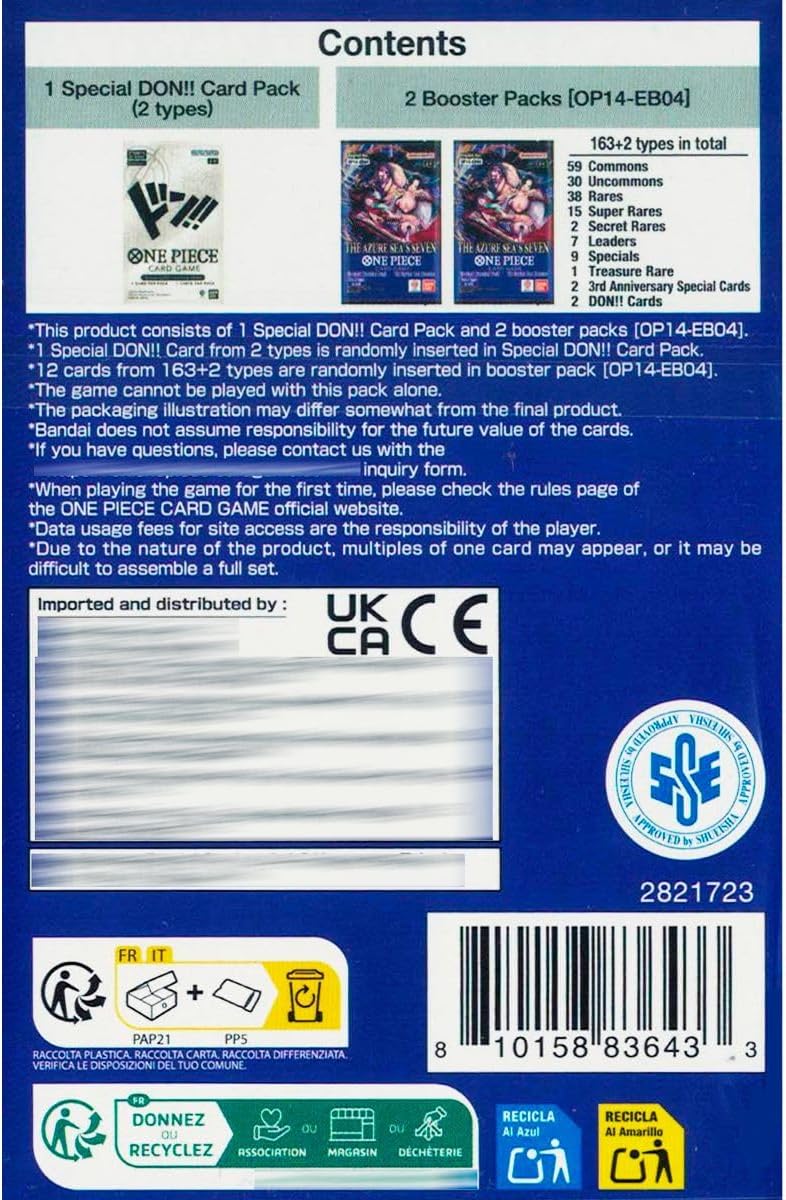 One Piece Card Game: Double Pack Set (DP-09) The Azure Sea's Seven