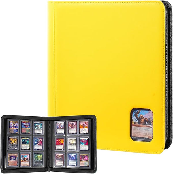 ProCase Top Loader Binder for Cards; Holds 324 Toploaders with 9 Pockets - Yellow
