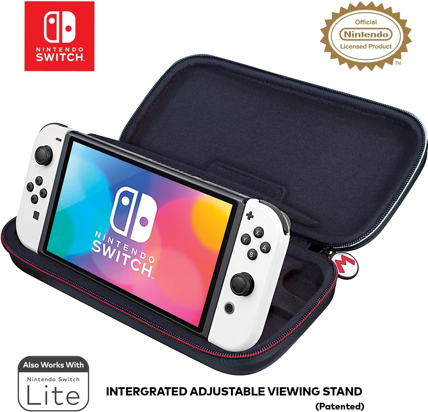 Nintendo Switch Super Mario - Protective Deluxe Travel Case - Deboss Grey