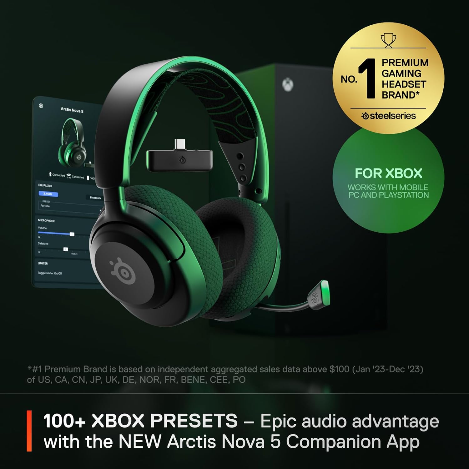 SteelSeries Arctis Nova 5X Wireless Headset Black (Designed For XBOX)