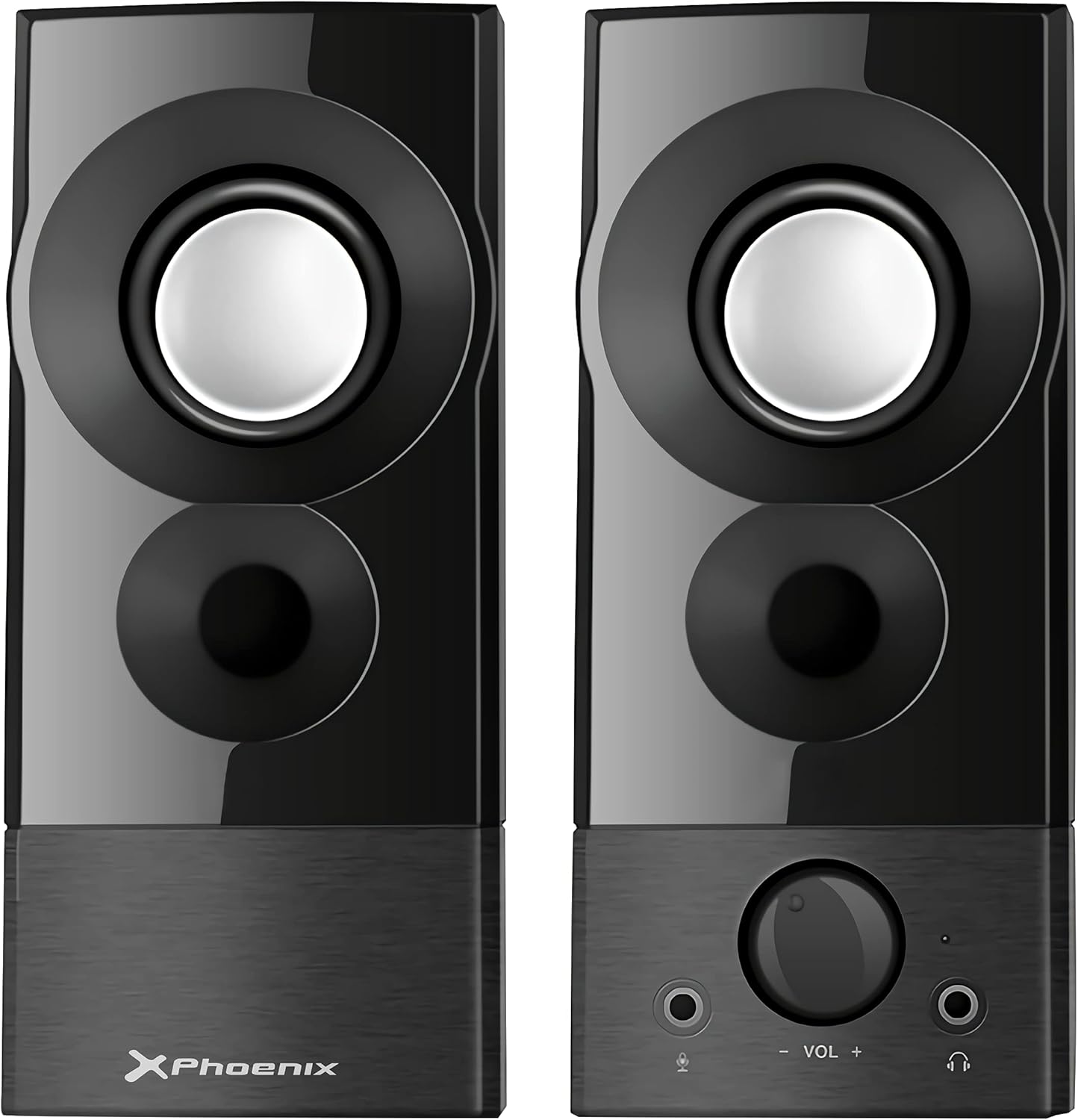 Phoenix PrivateSound Speakers 6W RMS Jack + USB Connection Headphone and Microphone Connector