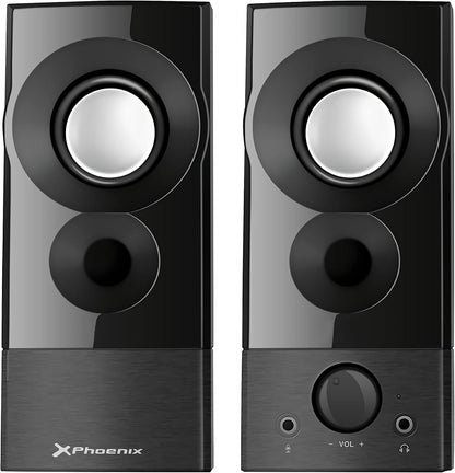 Phoenix PrivateSound Speakers 6W RMS Jack + USB Connection Headphone and Microphone Connector