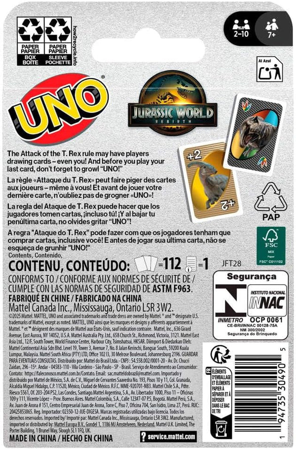 Uno Jurassic World Rebirth