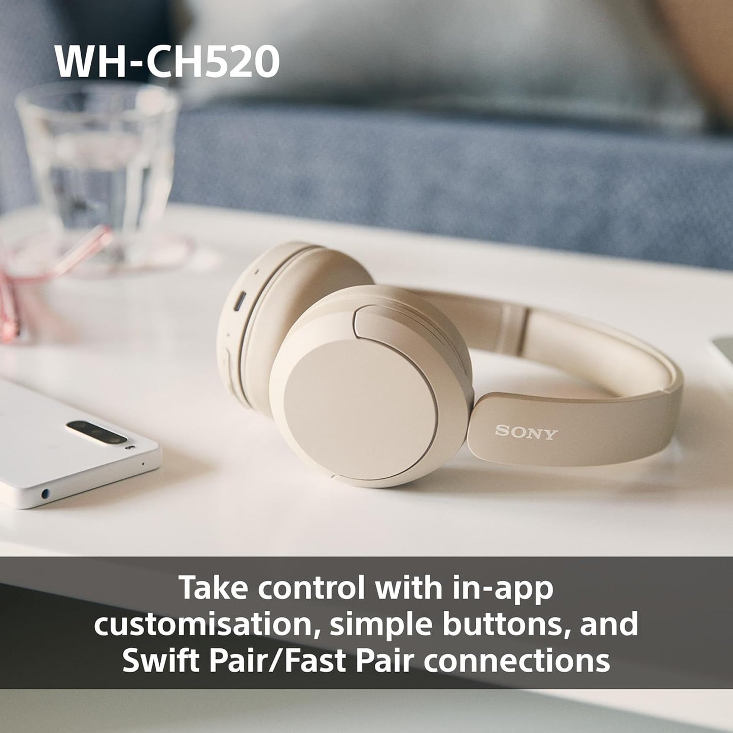 Sony Headphones Bluetooth Pink (WH-CH520)