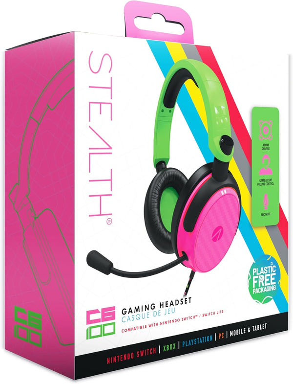 Stealth C6 100 Headset Green/PNK