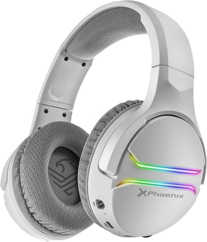 Phoenix Echo Wireless Gaming Headphones with Microphone for PS5 PC Switch RGB Lighting Surround Sound 7.1 White