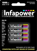 Infapower 4 Battery AAA Rechargeable 1000mAh