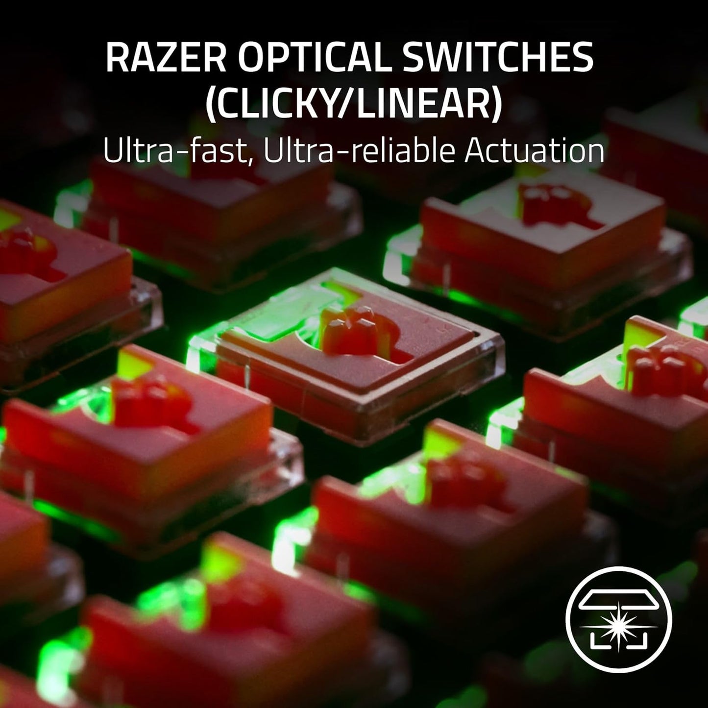 Razer DeathStalker V2 Pro (Red Switch) - Wireless Optical Gaming Keyboard QWERTY UK Layout | Black