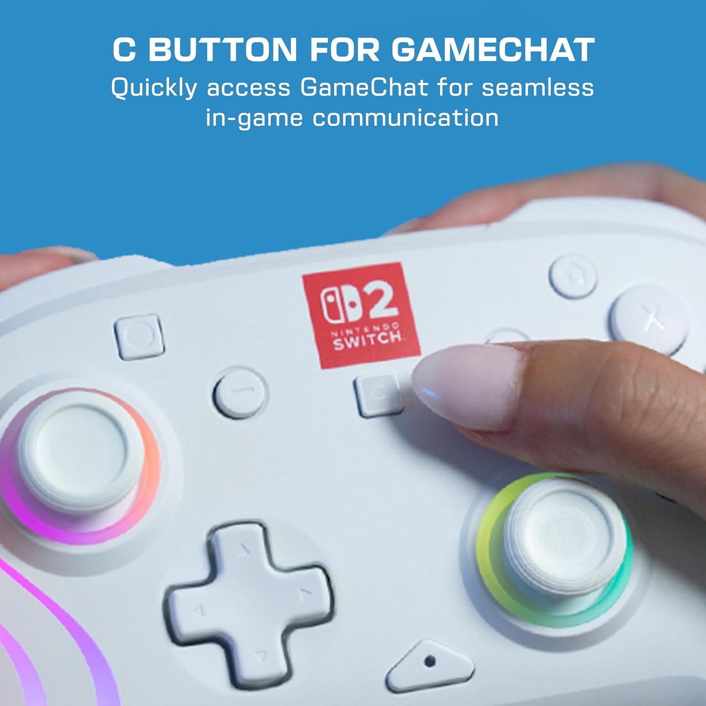 Afterglow Wave Wireless RGB Controller - White (Nintendo Switch 2)