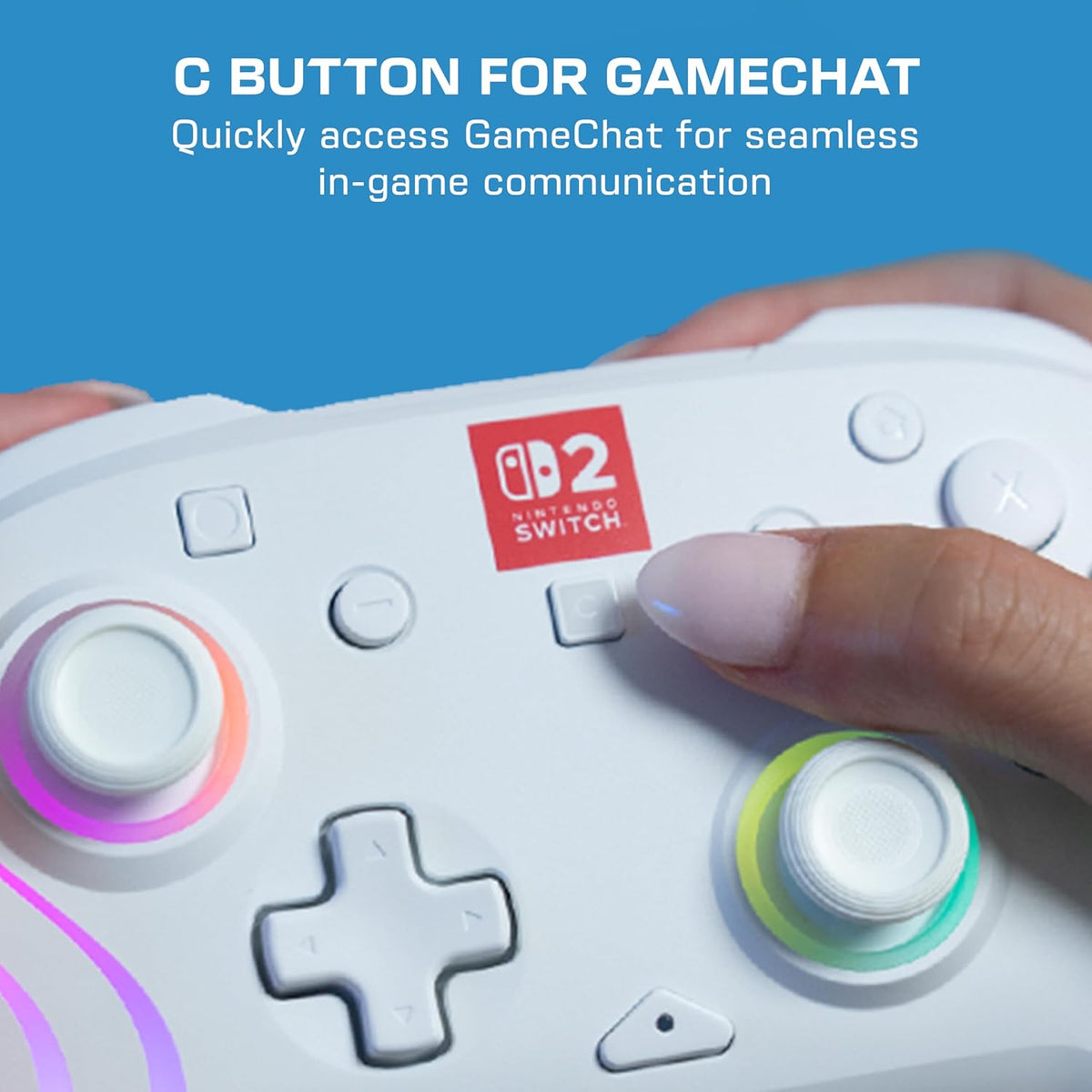 Afterglow Wave Wireless RGB Controller - White (Nintendo Switch 2)