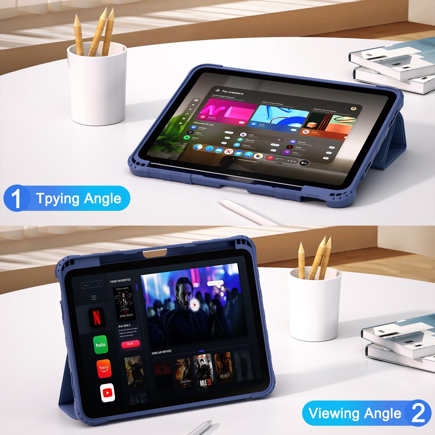 TOPESCT Case Blue iPad A16 11th Generation 11 Inch 2025/ iPad 10th Generation 10.9 Inch 2022