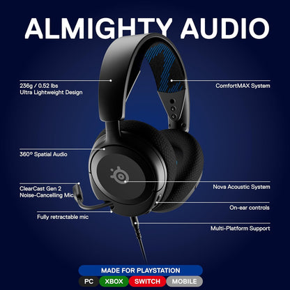 SteelSeries Arctis Nova 1P Black Wired Gaming Headset