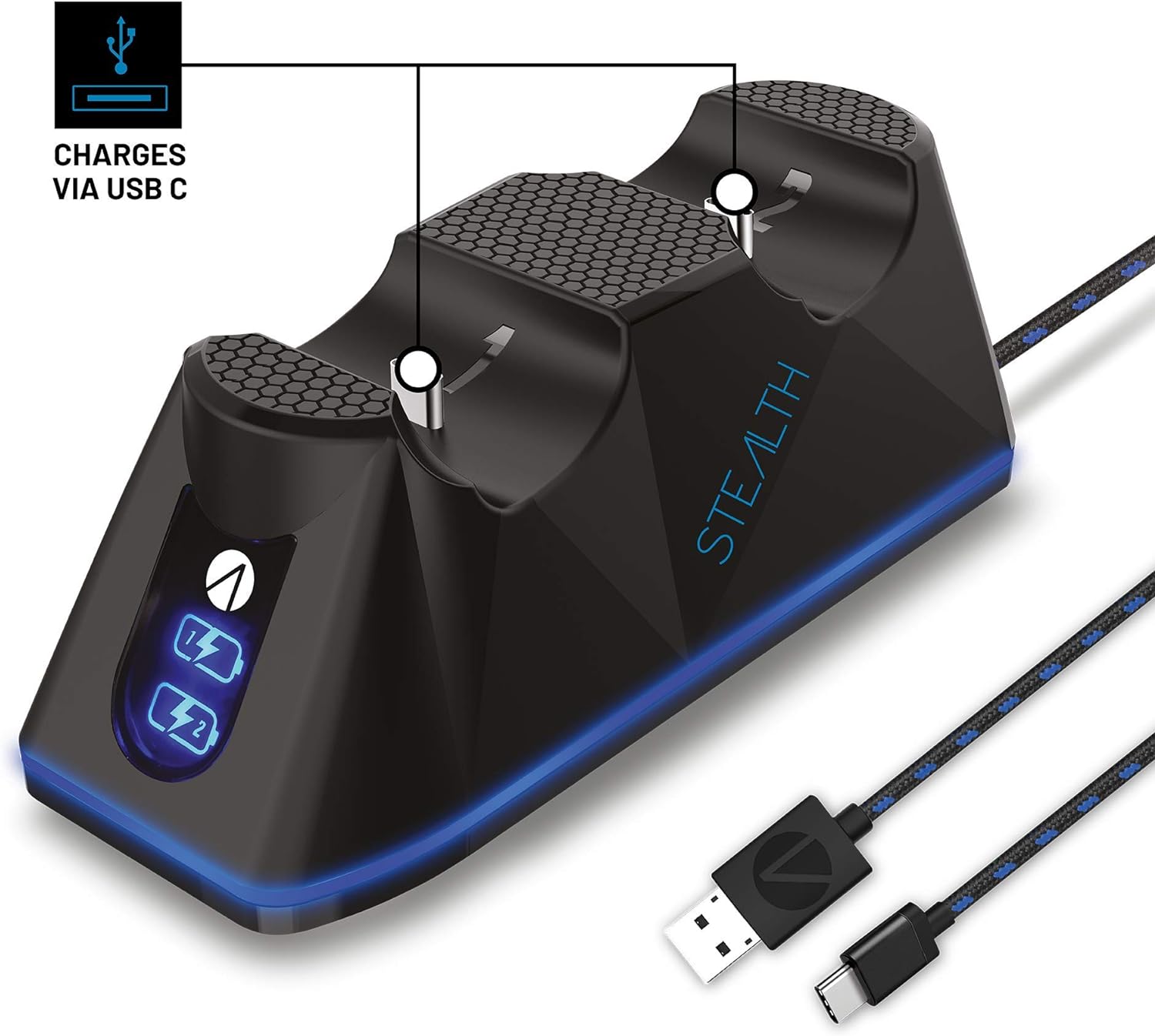 Stealth C100 Twin USB Charging Dock + Play & Charge Cable