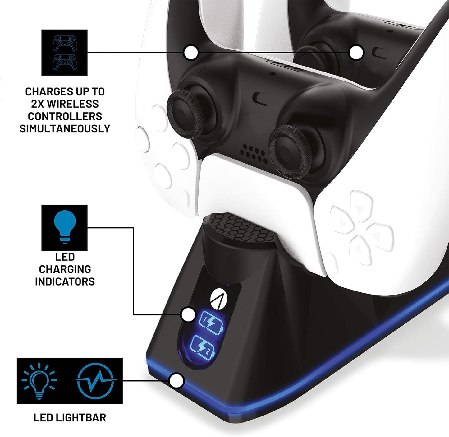 Stealth C100 Twin USB Charging Dock + Play & Charge Cable