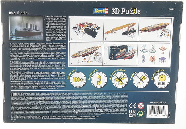 Revell 3D Puzzle 00170 RMS Titanic 113 Pieces, Highly Detailed, 80cm in length