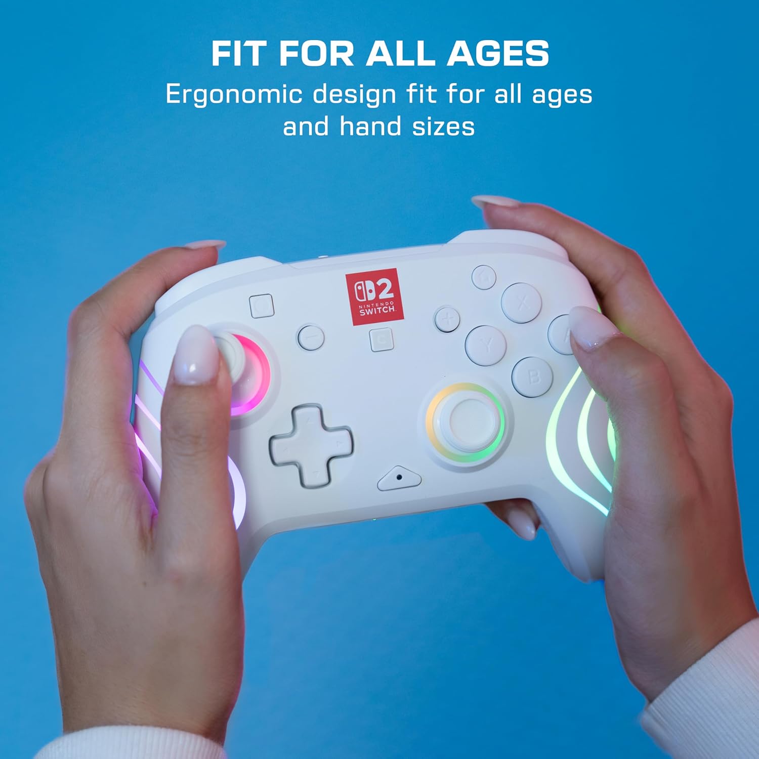 Afterglow Wave Wireless RGB Controller - White (Nintendo Switch 2)