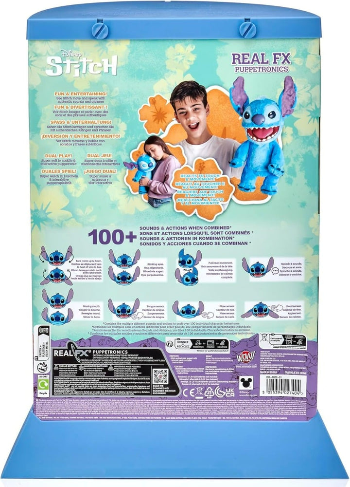 RealFX Disney Stitch Puppetronic packaging back