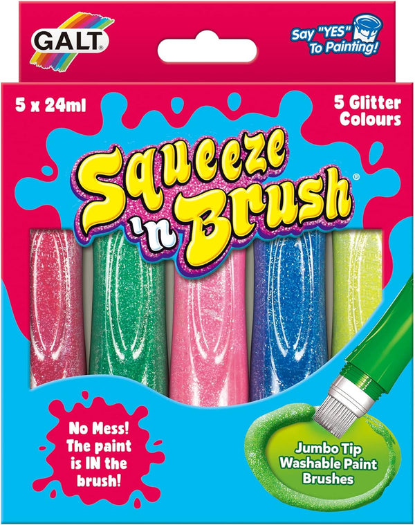 5 Glitter Colours - Squeeze n Brush