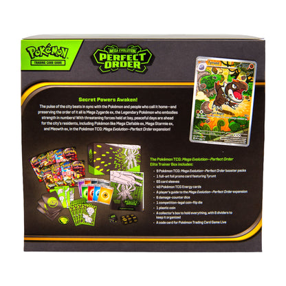 Pokemon TCG Perfect Order Elite Trainer Box rear contents panel