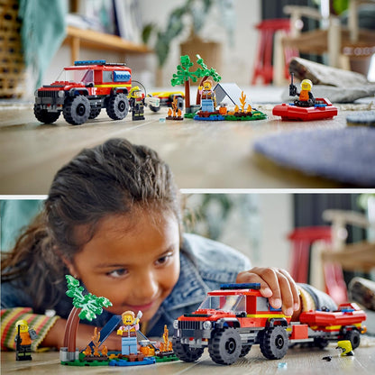 LEGO® | City: 4x4 Fire Truck with Rescue Boat (60412)