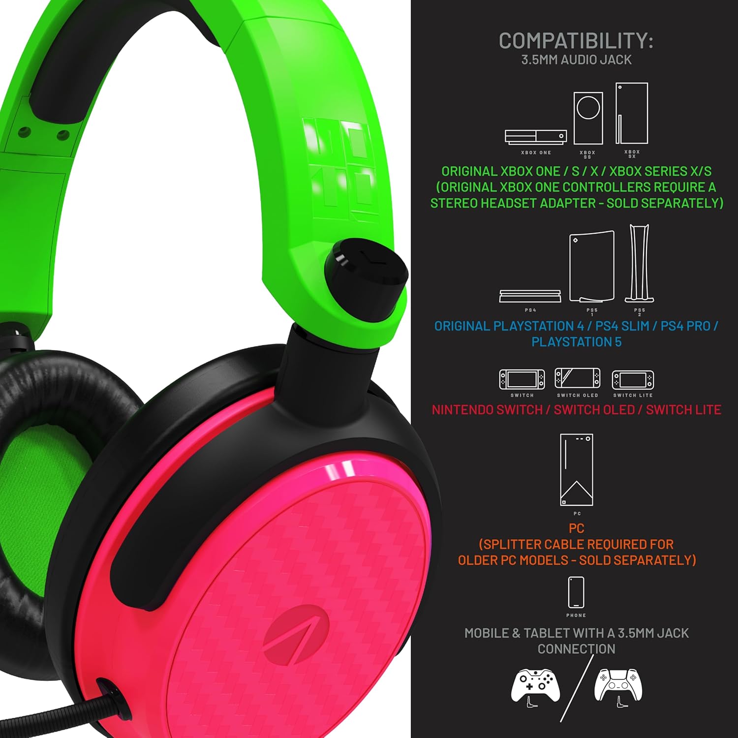 Stealth C6 100 Headset Green/PNK