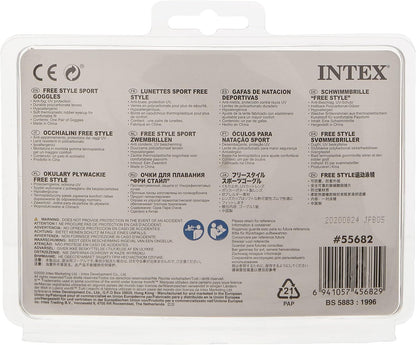 INTEX: GOGGLES FREE STYLE AQUA FLOW SPORTS ASSORTED COLOURS