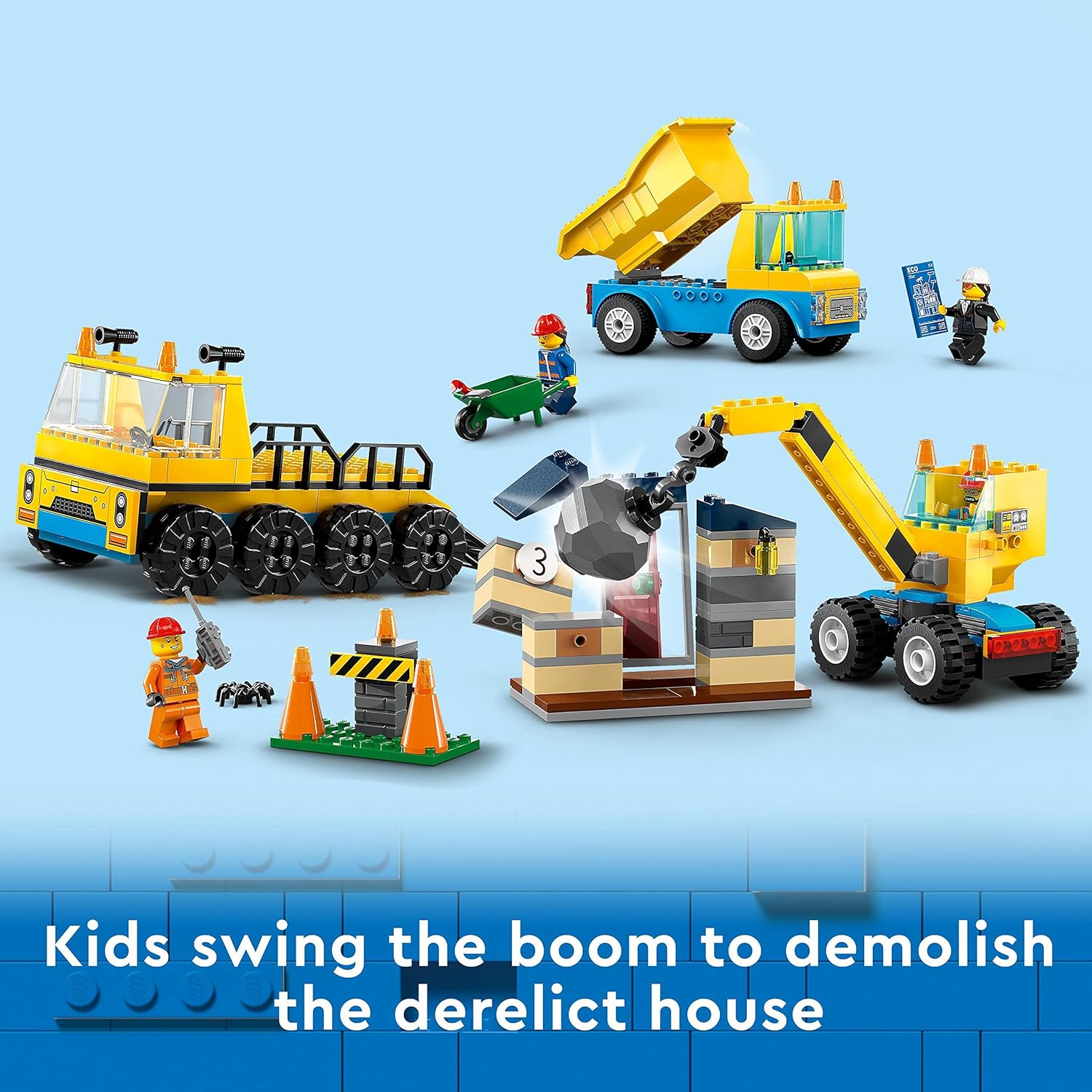 LEGO® | City: Construction Trucks and Wrecking Ball Crane (60391)