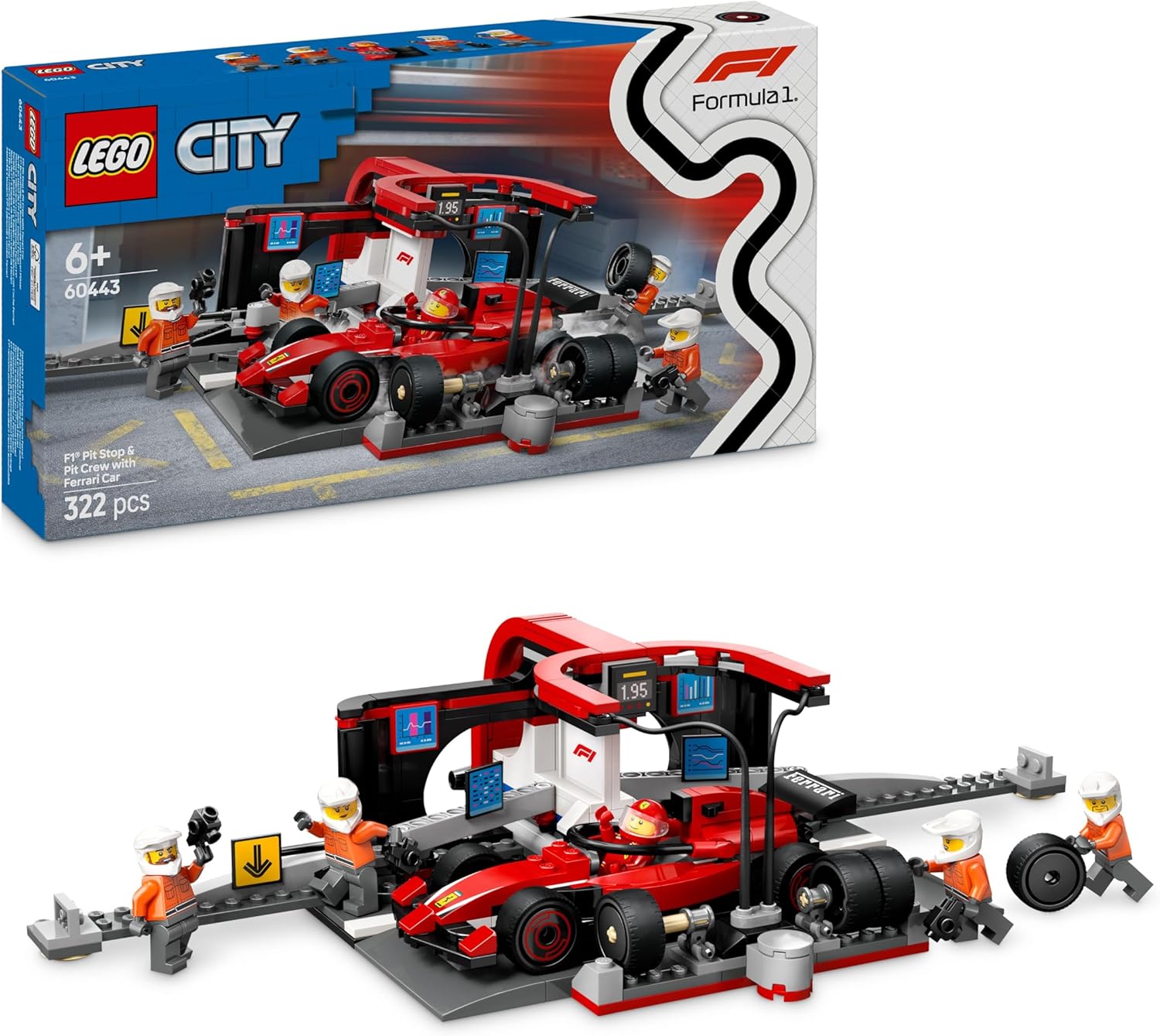 LEGO® | City: F1 Pit Stop & Pit Crew with Ferrari Car (60443)